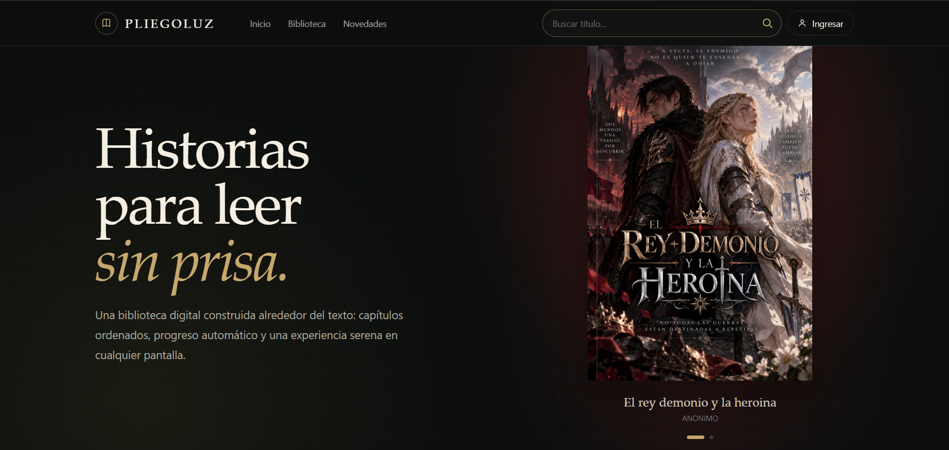 Captura de la biblioteca digital Pliegoluz